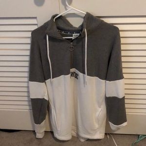 Super cute grey and white quarter Zip